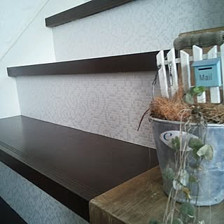 部屋全体/階段DIY/モザイクタイル調/壁紙屋本舗さん♡/おはようございます(///∇//)...などのインテリア実例 - 2014-11-10 07:47:41