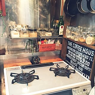 キッチン/ランチマット/ガスコンロ/男前もナチュラルも好き/カフェ風インテリアを目指して...などのインテリア実例 - 2016-04-27 19:20:28