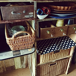 キッチン/食器収納/転写シール/バスケット収納/カウンターテーブル...などのインテリア実例 - 2018-01-08 12:07:16