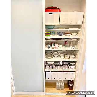 食器棚 目隠しシートのおしゃれなアレンジ 飾り方のインテリア実例 Roomclip ルームクリップ