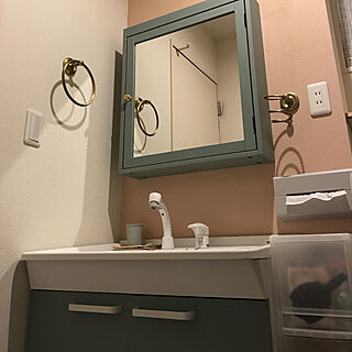 バス/トイレ/TOTO 洗面台/IKEAの鏡/オシャレにしたい/やりたいことが多すぎる...などのインテリア実例 - 2019-02-05 22:24:26
