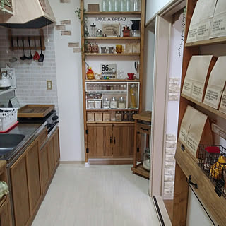 キッチン/1K/一人暮らし/DIY/ディアウォール棚...などのインテリア実例 - 2017-09-19 21:30:57