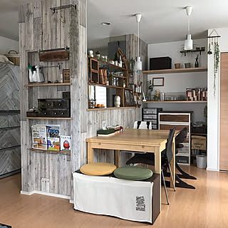 部屋全体/フェイクグリーン/こどもと暮らす。/カフェ風インテリア/建売住宅...などのインテリア実例 - 2017-11-12 00:43:21