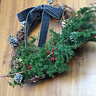 手作りクリスマスリース/クリスマスリース/YKK/玄関/入り口のインテリア実例 - 2019-12-07 09:02:05