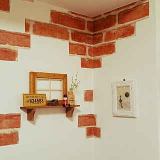 リビング/ウォールラック/ブリキプレート/木の瓶/窓枠風...などのインテリア実例 - 2016-11-23 23:48:37