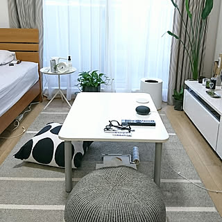 部屋全体/ひとり暮らし 1K/HEYサイドテーブル/marimekko/クッションカバー...などのインテリア実例 - 2019-08-10 18:42:59