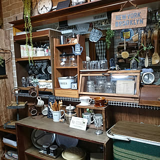 キッチン/セリア/ダイソー♡/壁紙シート/DIY...などのインテリア実例 - 2017-11-08 22:35:38