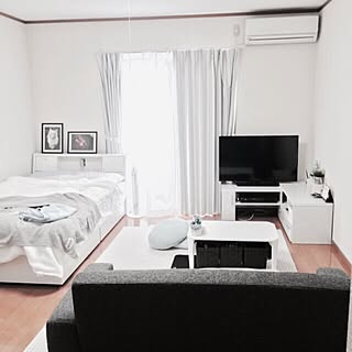 部屋全体/一人暮らし/水色/1K/グレー...などのインテリア実例 - 2016-10-10 13:00:46