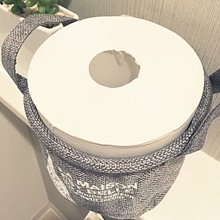 バス/トイレ/モノトーン/ダイソー/雑貨/トイレットペーパー...などのインテリア実例 - 2017-01-16 22:54:27