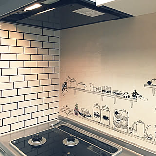 コンロ周り汚れ防止シートのインテリア実例 Roomclip ルームクリップ