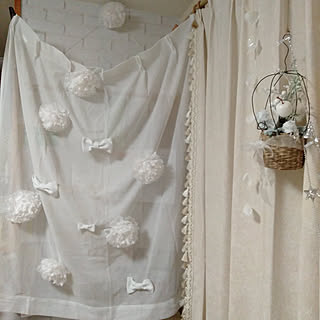 部屋全体/DIY リメイク/レースカーテン/お便り目隠し/レースリボン...などのインテリア実例 - 2019-12-22 22:18:25