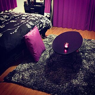 リビング/黒い家具/パープル/紫/黒と紫...などのインテリア実例 - 2013-02-19 22:18:44