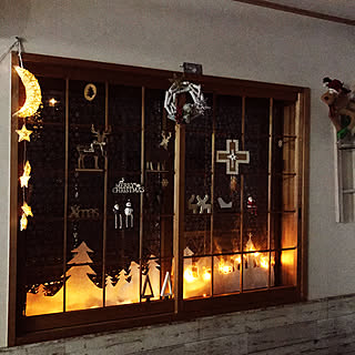 壁/天井/クリスマス/chiiのクリスマス雑貨シリーズ/障子紙パンチ‼︎/障子紙穴あきシリーズ...などのインテリア実例 - 2017-11-20 19:19:29