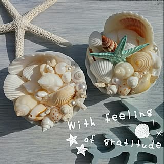 THANK YOU♡/感謝。.:*ฺ✤ฺ/フォロワー様に感謝です !/感謝の気持ちを込めて♡/shell arrangement♡...などのインテリア実例 - 2017-05-23 16:57:59
