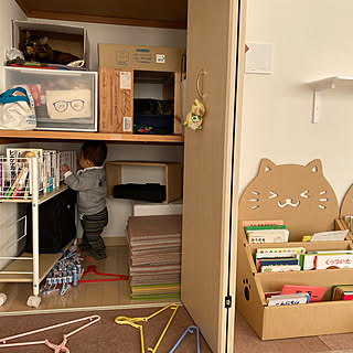 段ボール 絵本収納のインテリア実例 Roomclip ルームクリップ