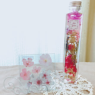 棚/春はピンク❤️/ハーバリウム/monakaちゃまのプレ企画♡/ナチュラル...などのインテリア実例 - 2018-03-13 17:12:17