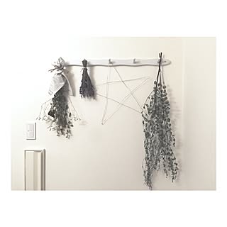 玄関/入り口/ウォールハンガー/ワイヤークラフト/トルコキキョウ/ラベンダー...などのインテリア実例 - 2016-09-24 08:38:14