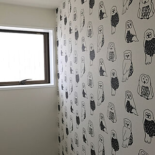 サンゲツ壁紙 フクロウ壁紙のインテリア実例 Roomclip ルームクリップ