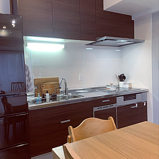 IH/まな板/キッチンツール/木目キッチン/ブラウン冷蔵庫...などのインテリア実例 - 2020-02-18 16:42:35