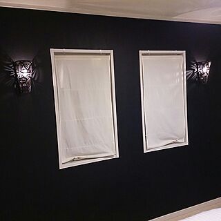 ベッド周り/寝室の壁/白黒/壁紙/モノトーンのインテリア実例 - 2017-02-11 18:43:46