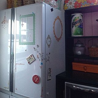 キッチン/家電/セリア/ナチュキチの瓶/冷蔵庫とオーブンレンジのインテリア実例 - 2013-12-29 07:35:52
