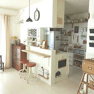 部屋全体/キッチンカウンター/ナチュラルキッチン/いつもいいね、ありがとぅございます♡/ブログ更新しました ..*...などのインテリア実例 - 2015-10-06 09:33:39