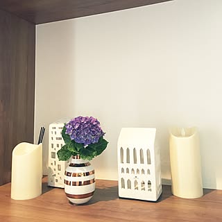 玄関/入り口/LEDキャンドル/すっきりとした暮らし/子供がいる家/紫陽花...などのインテリア実例 - 2016-05-23 13:22:27