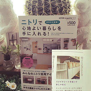 リビング/ダイソーリメイクシート/カラーボックス/ニトリで心地よい暮らしを手に入れる!/ニトリ...などのインテリア実例 - 2017-09-03 16:41:17