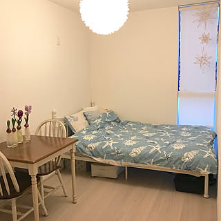 ベッド周り/花のある暮らし/NO GREEN NO LIFE/グリーンのある暮らし/ヒヤシンス水耕栽培...などのインテリア実例 - 2019-02-07 18:38:45