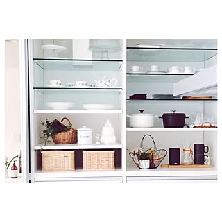 食器棚/グリーンのある暮らし/バスケット/カゴ/ワイヤーバスケット...などのインテリア実例 - 2016-04-22 11:34:29