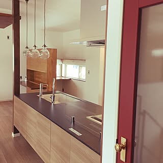 キッチン/ドアノブ/赤いドア/フロートタイプ/パナソニックキッチン...などのインテリア実例 - 2016-12-13 13:39:31