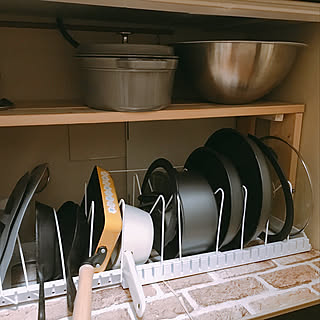 キッチン/フライパン収納/フライパンラック/整理収納/コンロ下収納...などのインテリア実例 - 2019-01-23 16:16:54