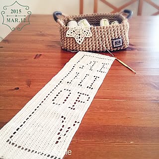 机/ハンドメイド/セリア/レース糸/方眼編み...などのインテリア実例 - 2015-03-12 14:58:06