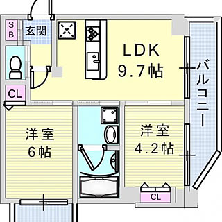 間取り図 2ldkのインテリア レイアウト実例 Roomclip ルームクリップ