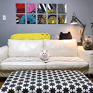 パステルサビ モモちゃん/ウォールデコレーション/IKEAライト/NO GREEN NO LIFE/ファブリックパネル手作り...などのインテリア実例 - 2019-12-10 17:18:55