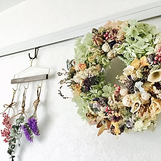 壁/天井/minne/狭小住宅/同棲/花のある暮らし...などのインテリア実例 - 2017-05-04 16:14:10