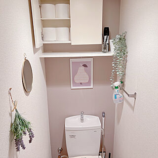 トイレのインテリア/トイレの壁/せまくても諦めない！/IKEA 雑貨/フェイクグリーン...などのインテリア実例 - 2022-02-19 11:04:06
