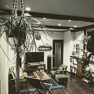 リビング/NO GREEN NO LIFE/マクラメハンギング/ハンプラ/プラントハンガー...などのインテリア実例 - 2018-05-14 21:11:59