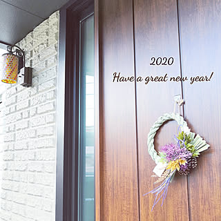 玄関/入り口/お正月/しめ縄リース/リース/冬支度...などのインテリア実例 - 2020-01-01 14:04:21