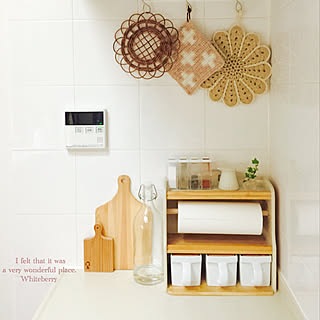 キッチン/ホワイト×ナチュラル/グリーンのある暮らし/タイルキッチン/カッティングボード...などのインテリア実例 - 2017-12-01 09:15:28