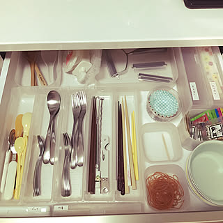キッチン/見直し後/カトラリー収納/カトラリー/子供が取りやすく...などのインテリア実例 - 2018-09-12 07:17:59