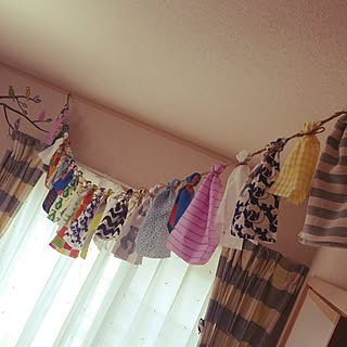 はぎれ布 ガーランド手作りのインテリア実例 Roomclip ルームクリップ