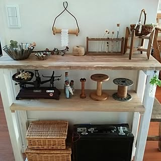 棚/2014/09/14/朝の1枚/カゴ収納/革のトランク...などのインテリア実例 - 2014-09-14 07:40:10