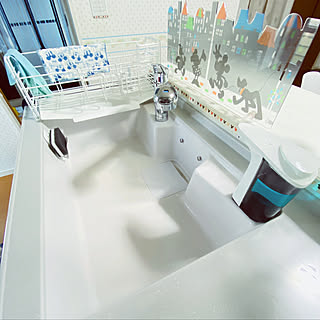 キッチン/ソープディスペンサー/スポンジ置き場/山善水切りラック/セリア　シリコン素材スポンジラック...などのインテリア実例 - 2019-12-27 15:03:53