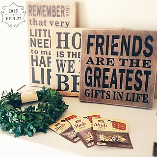 300円ショップ 木製アートパネルの商品を使ったおしゃれなインテリア実例 Roomclip ルームクリップ