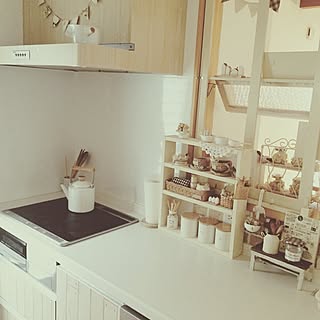キッチン/レンジフード周り/キャニスターセット/お友達のハンドメイド作品/シンク周り...などのインテリア実例 - 2016-04-13 09:41:07