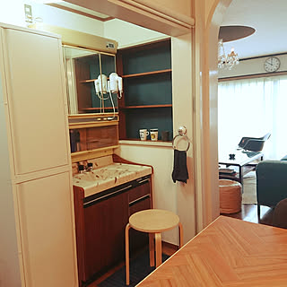 バス/トイレ/レトロ/ドライヤー収納/ダルトン タオルホルダー/ミルクペイント ディキシーブルー...などのインテリア実例 - 2018-06-07 10:10:11