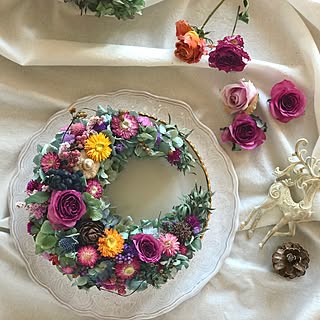 机/三日月リース/リース屋3.14/ドライフラワーのある暮らし/ドライフラワー...などのインテリア実例 - 2017-01-11 14:15:42