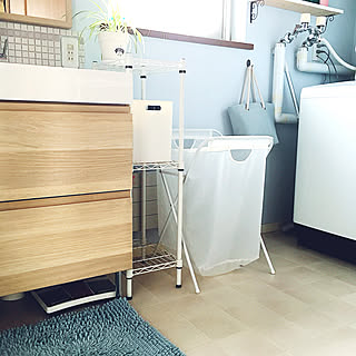 バス/トイレ/壁紙屋本舗/壁DIY/IKEA洗面台/ニトリインボックス...などのインテリア実例 - 2018-04-12 13:05:38