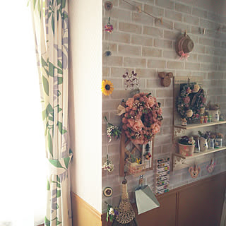 壁/天井/ナチュラル雑貨/花のある暮らし/ドライフラワーのある暮らし/ドライフラワーインテリア...などのインテリア実例 - 2019-06-26 10:51:10